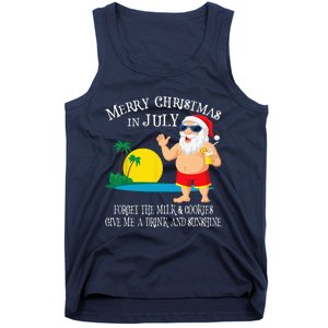 Christmas In July Pool Party Santa Vacation Gift Tank Top