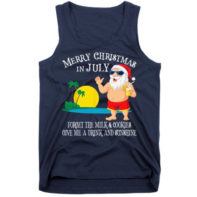 Christmas In July Pool Party Santa Vacation Gift Tank Top