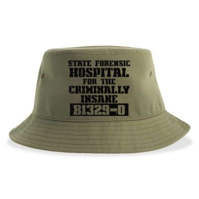 Criminally Insane Jail Inmate Prisoner Fun Halloween Costume Sustainable Bucket Hat