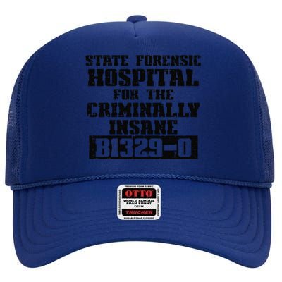 Criminally Insane Jail Inmate Prisoner Fun Halloween Costume High Crown Mesh Back Trucker Hat