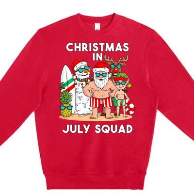 Christmas In July Squad Santa And Friends Xmas Boy Kids Premium Crewneck Sweatshirt