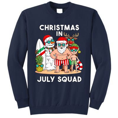 Christmas In July Squad Santa And Friends Xmas Boy Kids Tall Sweatshirt