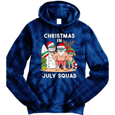 Christmas In July Squad Santa And Friends Xmas Boy Kids Tie Dye Hoodie