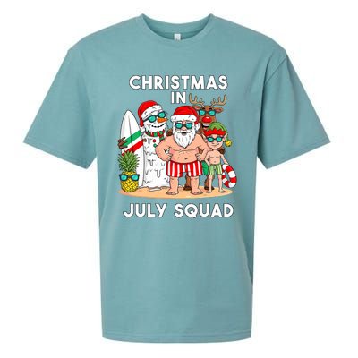 Christmas In July Squad Santa And Friends Xmas Boy Kids Sueded Cloud Jersey T-Shirt