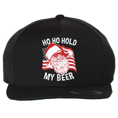 Christmas In July Santa Ho Ho Hold My Beer Drink Lover Wool Snapback Cap