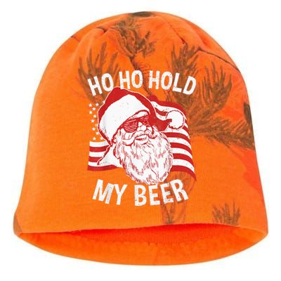 Christmas In July Santa Ho Ho Hold My Beer Drink Lover Kati - Camo Knit Beanie