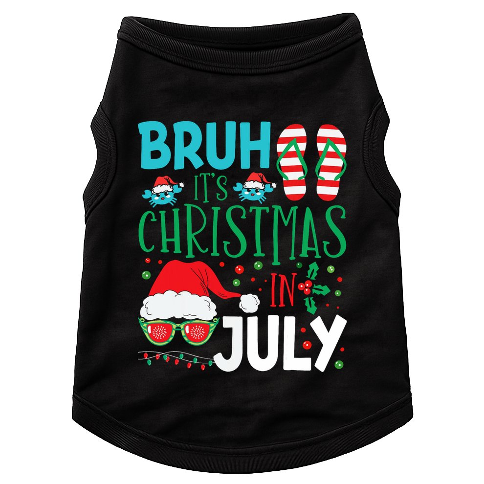 Christmas In July Bruh Summer Santa Doggie Tank