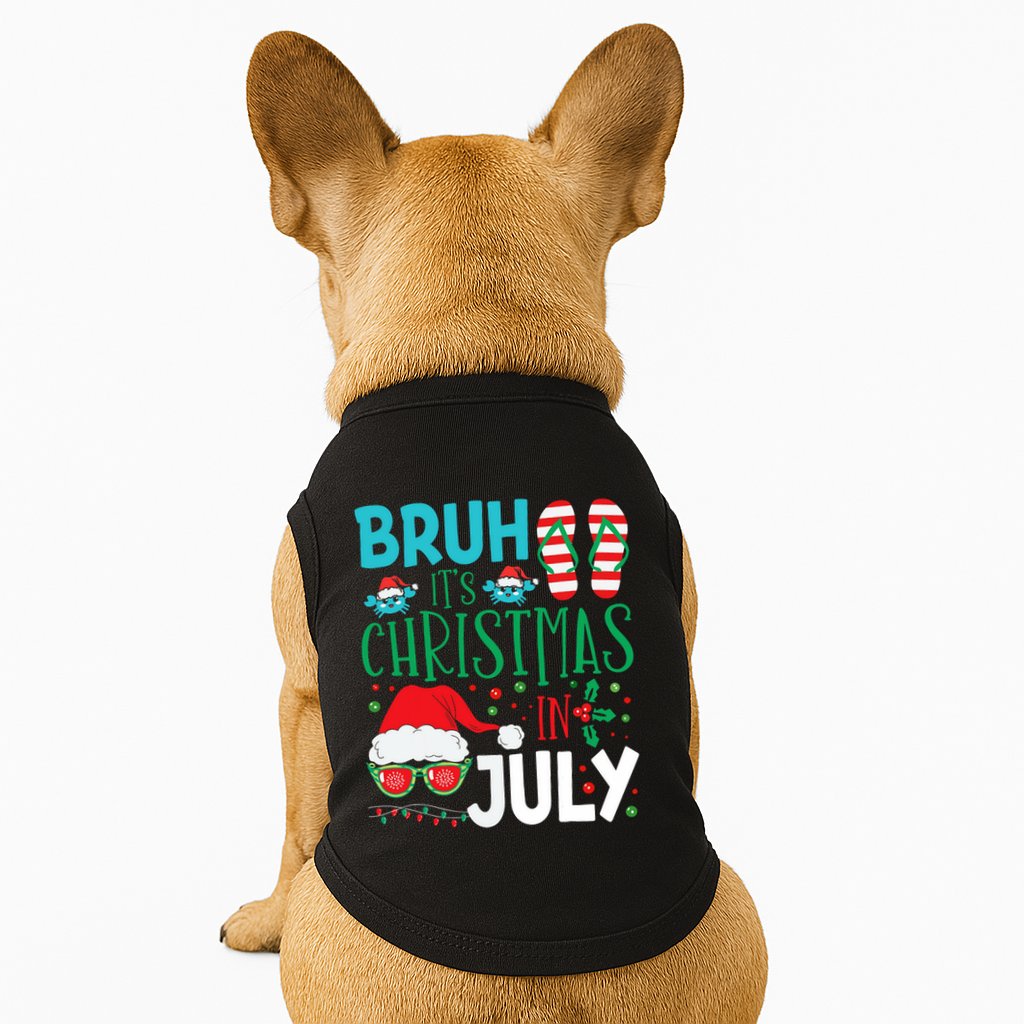 Christmas In July Bruh Summer Santa Doggie Tank