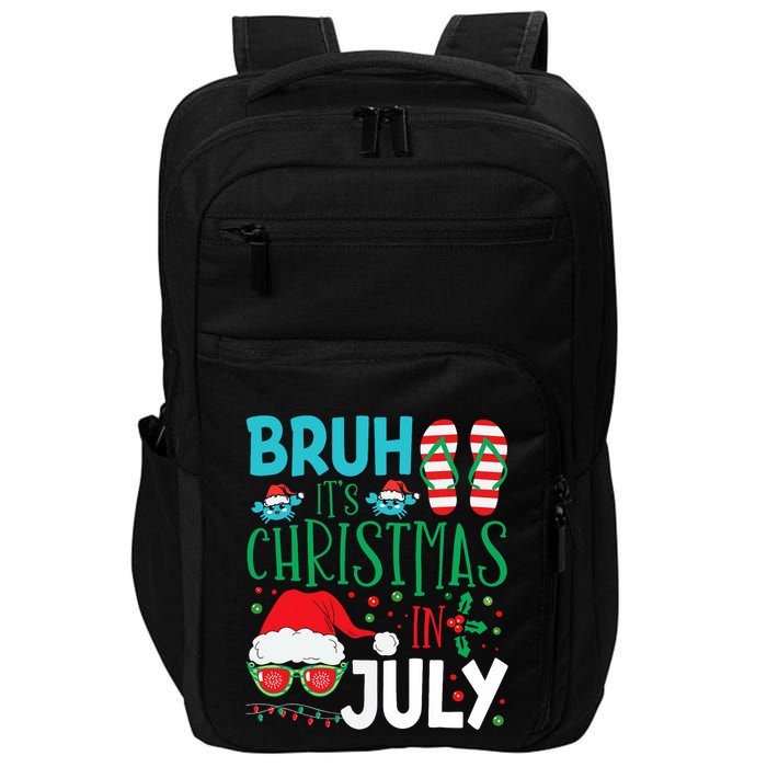 Christmas In July Bruh Summer Santa Impact Tech Backpack