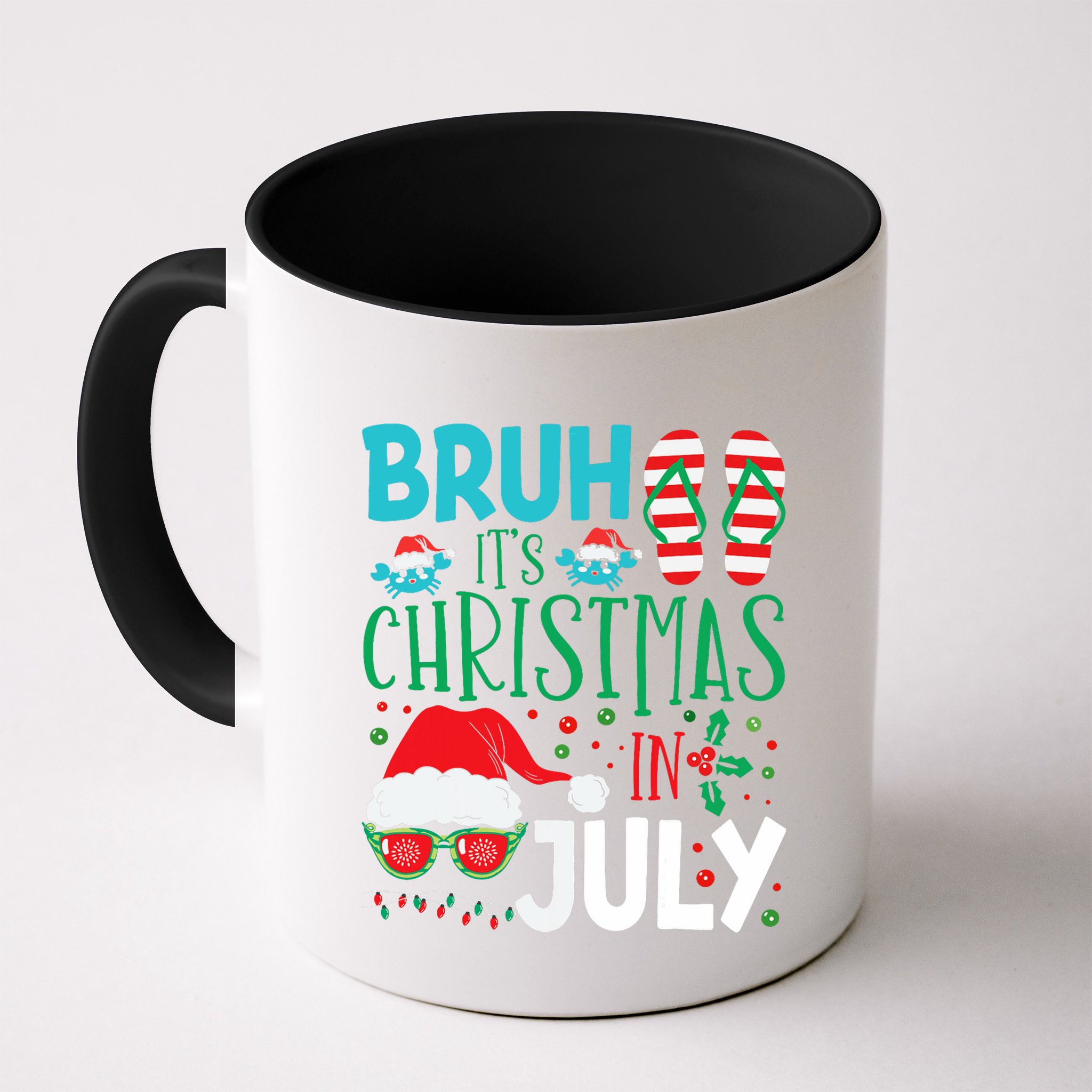 Christmas In July Bruh Summer Santa Mug