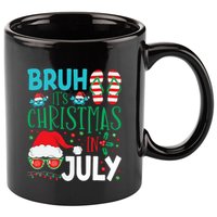 Christmas In July Bruh Summer Santa 11oz C Handle Ceramic Mug
