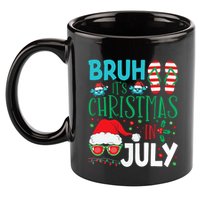 Christmas In July Bruh Summer Santa 11oz C Handle Ceramic Mug