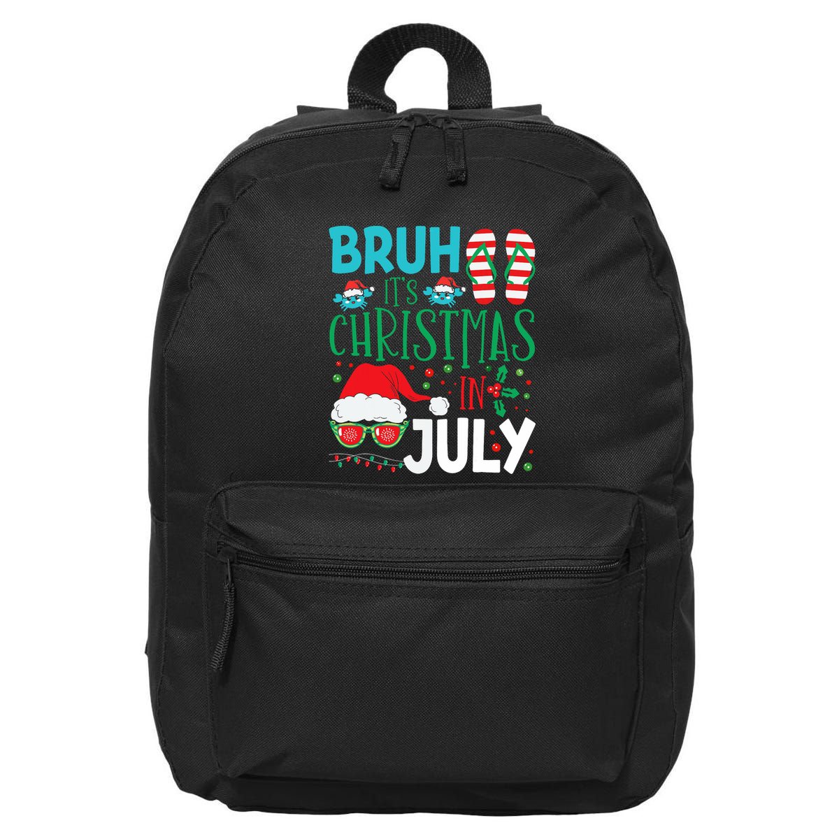 Christmas In July Bruh Summer Santa 16 in Basic Backpack
