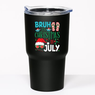 Christmas In July Bruh Summer Santa Tumbler