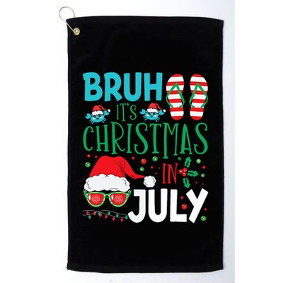 Christmas In July Bruh Summer Santa Golf Towel