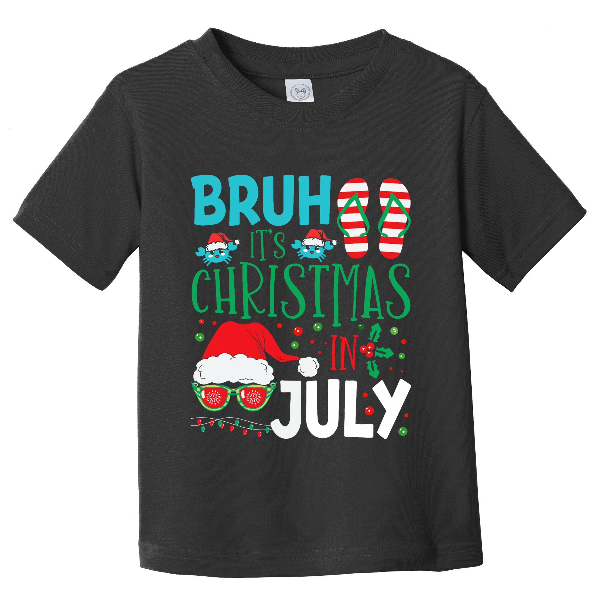 Christmas In July Bruh Summer Santa Toddler T-Shirt