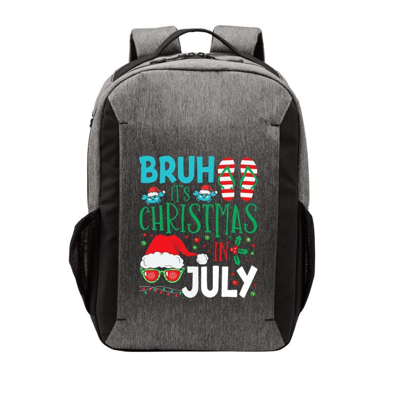 Christmas In July Bruh Summer Santa Vector Backpack