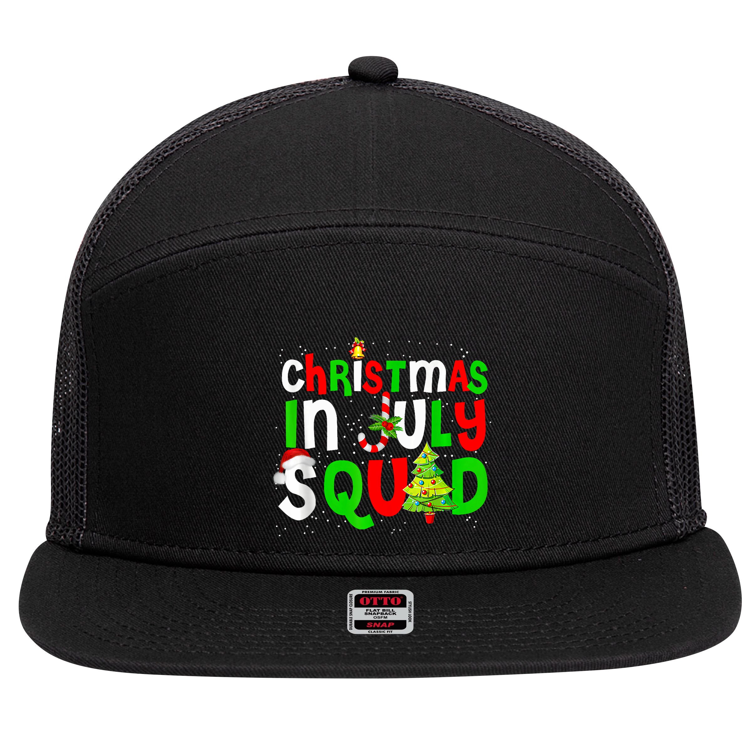 Christmas In July Squad Summer Xmas 7 Panel Mesh Trucker Snapback Hat