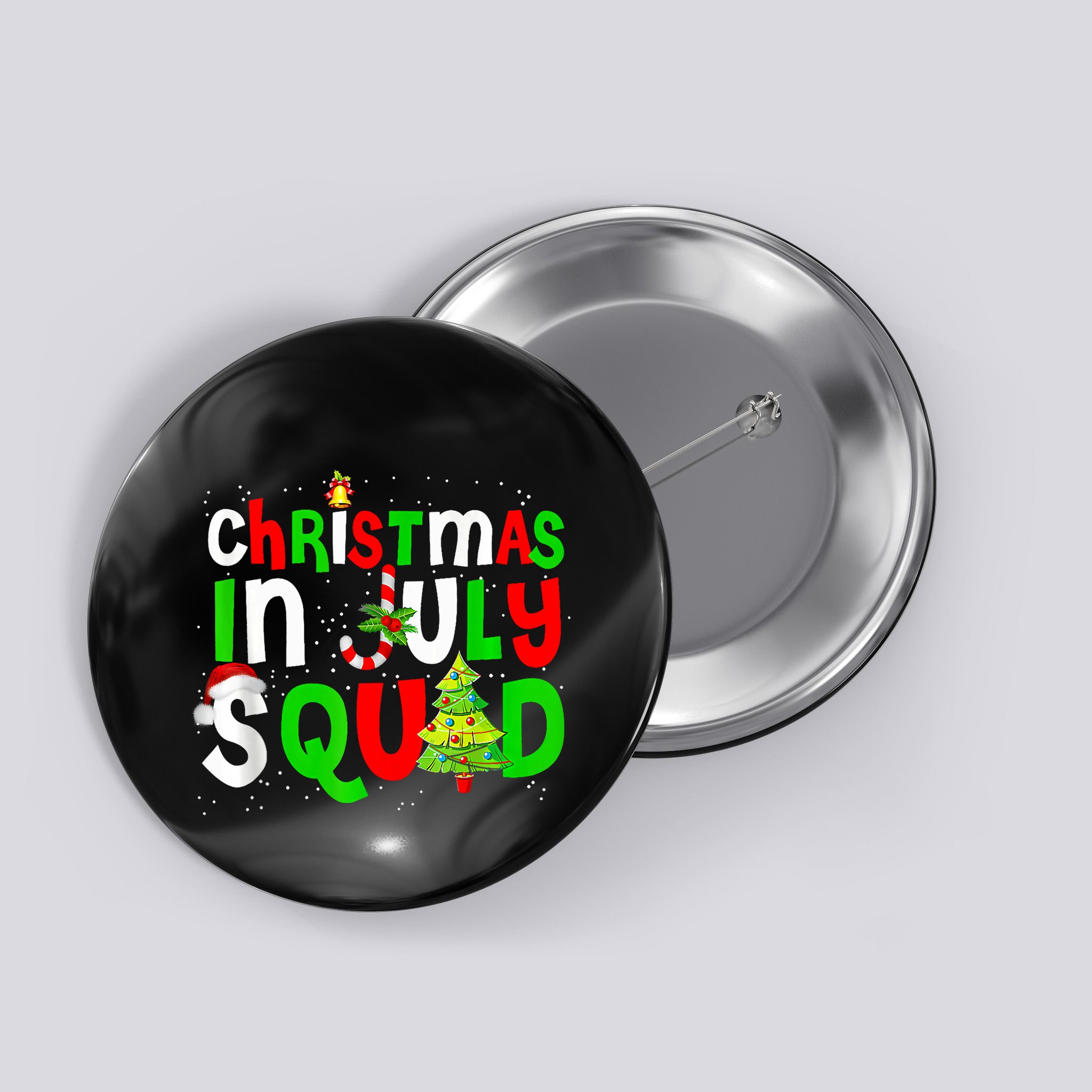 Christmas In July Squad Summer Xmas Button