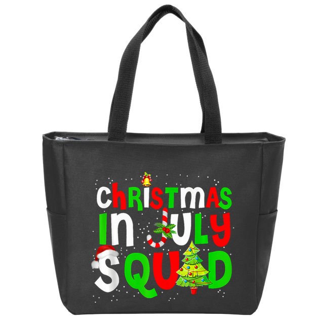 Christmas In July Squad Summer Xmas Zip Tote Bag