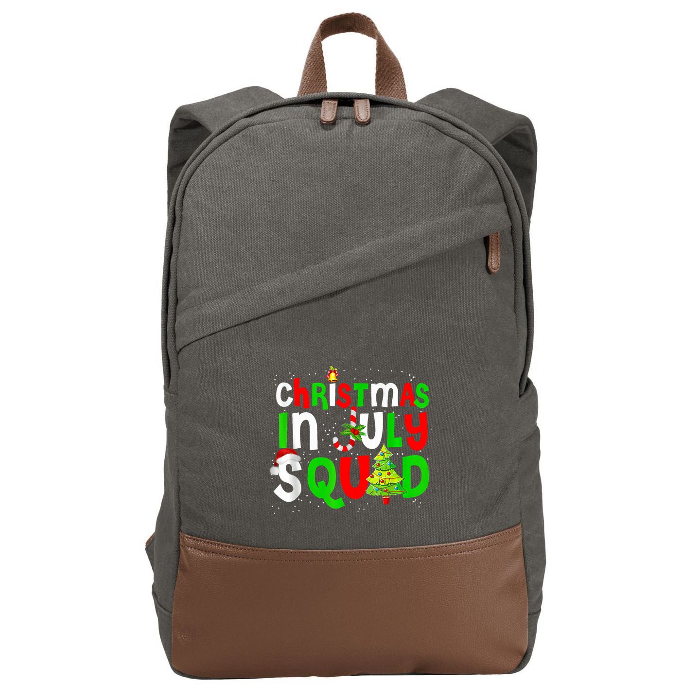 Christmas In July Squad Summer Xmas Cotton Canvas Backpack