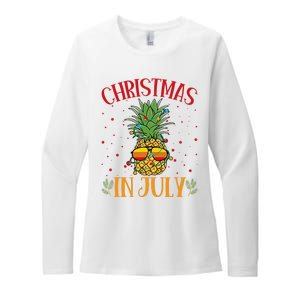 Christmas In July Pineapple Summer Holiday Womens CVC Long Sleeve Shirt