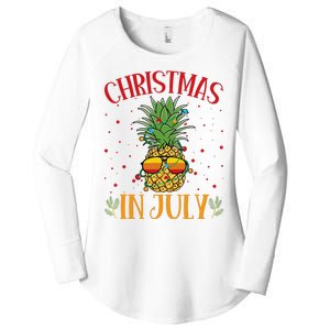 Christmas In July Pineapple Summer Holiday Women's Perfect Tri Tunic Long Sleeve Shirt