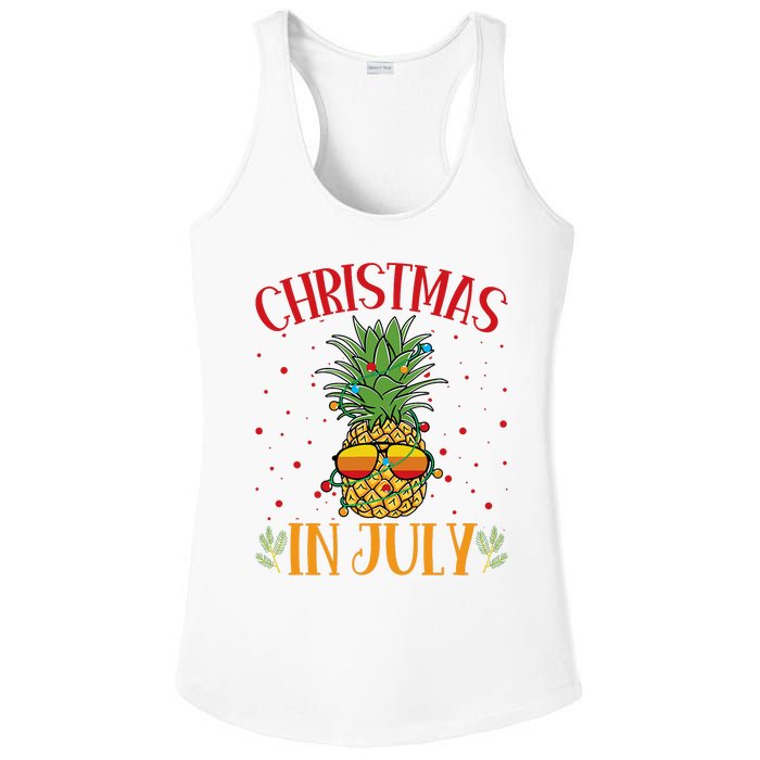 Christmas In July Pineapple Summer Holiday Ladies PosiCharge Competitor Racerback Tank