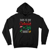 Christmas In July Santa Hat Summer Beach Vacation Xmas Hoodie