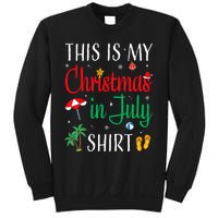 Christmas In July Santa Hat Summer Beach Vacation Xmas Sweatshirt