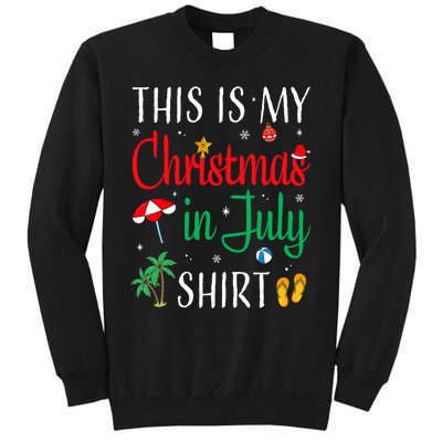 Christmas In July Santa Hat Summer Beach Vacation Xmas Sweatshirt