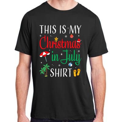 Christmas In July Santa Hat Summer Beach Vacation Xmas Adult ChromaSoft Performance T-Shirt