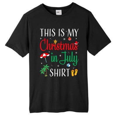 Christmas In July Santa Hat Summer Beach Vacation Xmas Tall Fusion ChromaSoft Performance T-Shirt