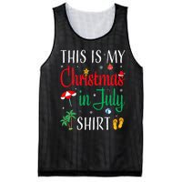 Christmas In July Santa Hat Summer Beach Vacation Xmas Mesh Reversible Basketball Jersey Tank