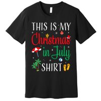 Christmas In July Santa Hat Summer Beach Vacation Xmas Premium T-Shirt