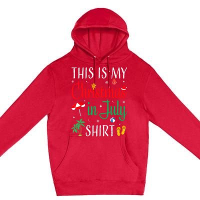 Christmas In July Santa Hat Summer Beach Vacation Xmas Premium Pullover Hoodie