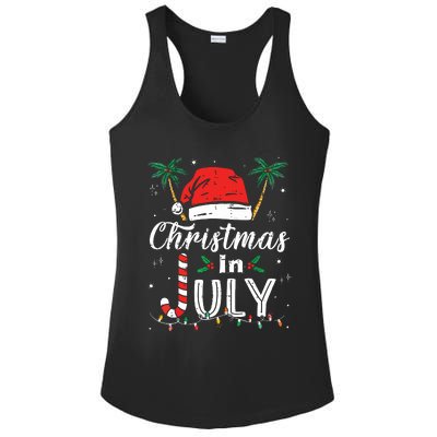 Christmas In July Santa Hat Funny Xmas Ladies PosiCharge Competitor Racerback Tank