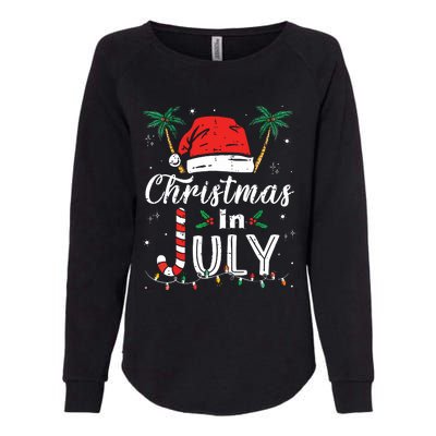 Christmas In July Santa Hat Funny Xmas Womens California Wash Sweatshirt