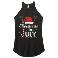 Christmas In July Santa Hat Funny Xmas Women's Perfect Tri Rocker Tank