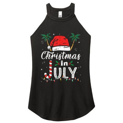 Christmas In July Santa Hat Funny Xmas Women's Perfect Tri Rocker Tank