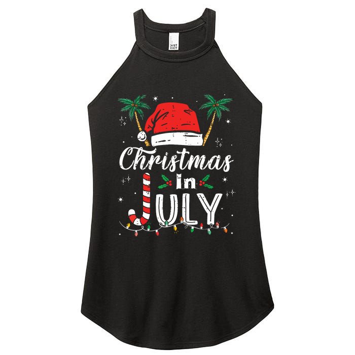 Christmas In July Santa Hat Funny Xmas Women's Perfect Tri Rocker Tank