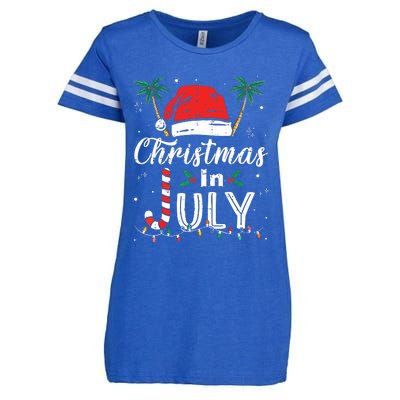 Christmas In July Santa Hat Funny Xmas Enza Ladies Jersey Football T-Shirt