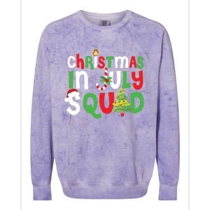 Christmas In July Squad Funny Summer Xmas Colorblast Crewneck Sweatshirt