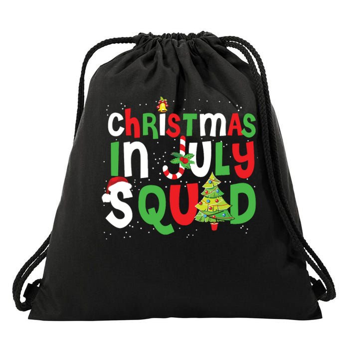 Christmas In July Squad Funny Summer Xmas Drawstring Bag