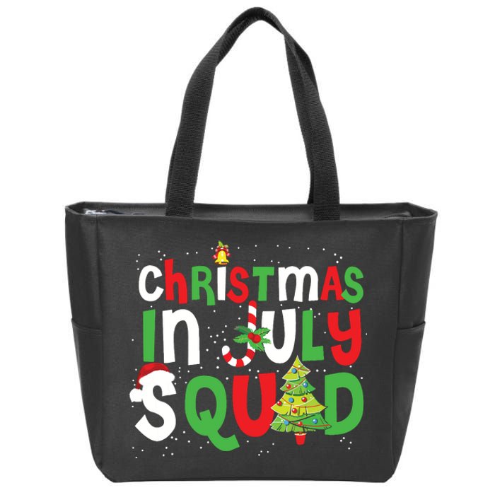 Christmas In July Squad Funny Summer Xmas Zip Tote Bag