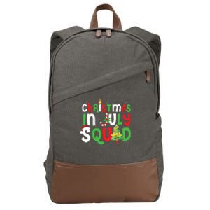 Christmas In July Squad Funny Summer Xmas Cotton Canvas Backpack