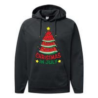 Christmas In July Watermelon Xmas Tree Summer Performance Fleece Hoodie