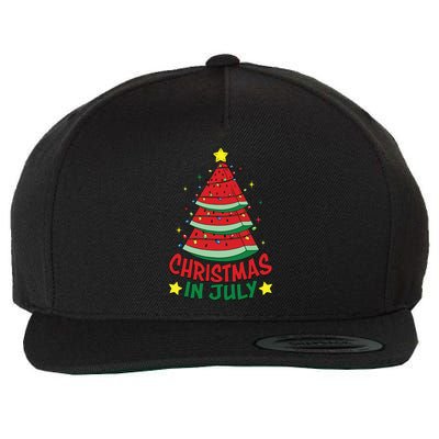 Christmas In July Watermelon Xmas Tree Summer Wool Snapback Cap