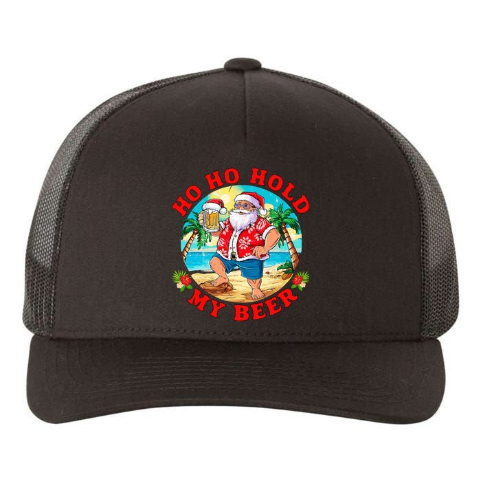 Christmas In July Summer Santa Sunglasses Ho Ho Hold My Beer Yupoong Adult 5-Panel Trucker Hat