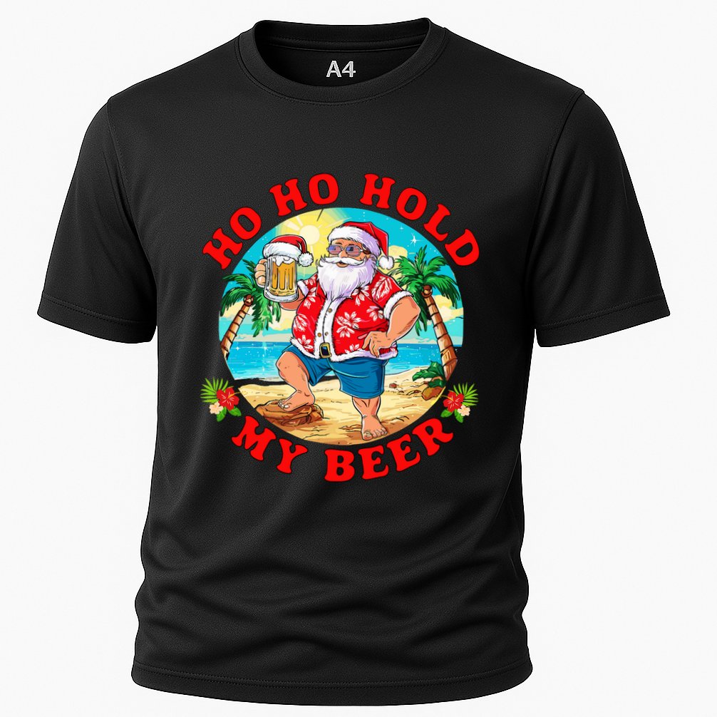 Christmas In July Summer Santa Sunglasses Ho Ho Hold My Beer Performance Shirt